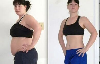 Dieta di un'ora prima e dopo le foto
